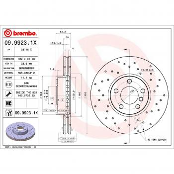 BREMBO Bremsscheibe für BMW 09.9923.1X