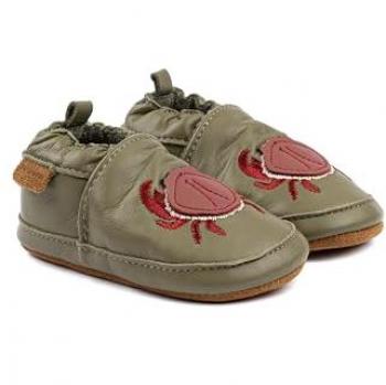 Chaussons en cuir bébé Mikk-Line 3D Vert 0-6 mois