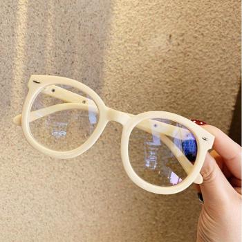 Vintage Arrow Oversized Yellow Round Glasses - Clear Frame Spectacles