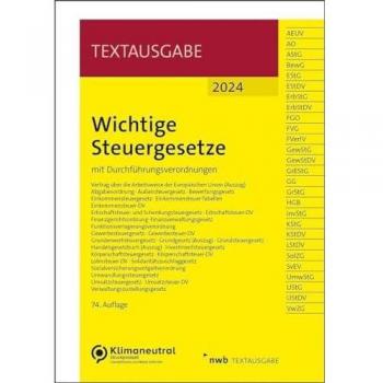 Wichtige Steuergesetze: mit Durchführungsverordnungen (Textausgabe)