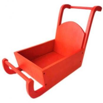 Full-moon Baby Shoot Red Mini Sleigh Props