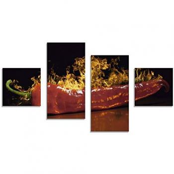 Glasbild ARTLAND Roter scharfer Chilipfeffer, rot, B:120cm H:70cm, Bilder, in verschiedenen Größen