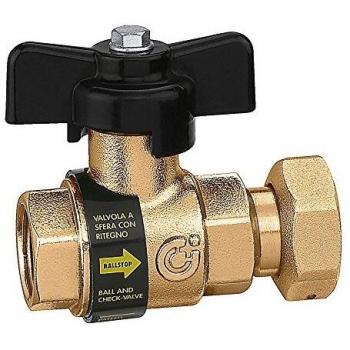Válvula Esfera e Retenção 3/4'' Fêmea Ballstop Caleffi 333500
