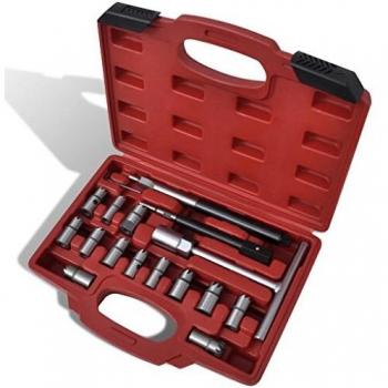 Set de escariadores para limpieza de inyectores diésel 17 piezas