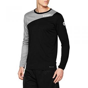 Kempa Core 2.0 Chemise à Manches Longues Homme, Couleur Noir/Gris Foncé Mélange, Taille XL