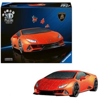 Ravensburger 3D Puzzle Huracán Evo Orange – 108 pezzi, 25,1×12,4×6,5 cm
