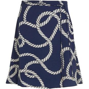 Fustă dama Tommy Hilfiger trapez, model cu imprimeu frânghie, bleumarin, mărimea 34