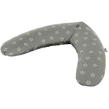 Stillkissen Extra Lang 170 cm mit Bezug Sterne Grau