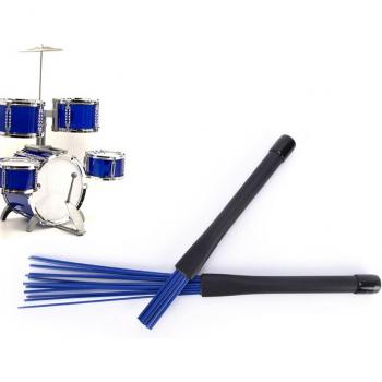 Retractable Jazz Drum Brush – 32 cm, Black & Blue