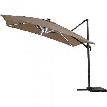 Ombrellone Esterno Rettangolare LED Alu 'Sun 4 Luxe' 3x4 m Talpa