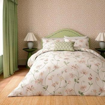 Options Honeysuckle & Sweetpea Cover Set Super King Rose - Sanderson