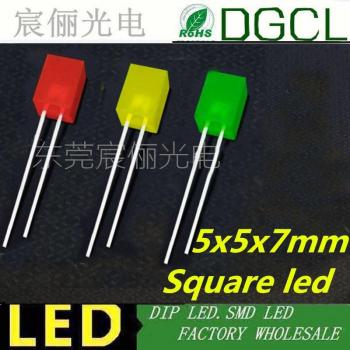 5MM DIP LED Indicator Diode Flat Top 5x5x7mm Green