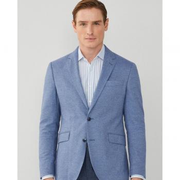 Americana de hombre azul en algodón Brushed Cott Hackett