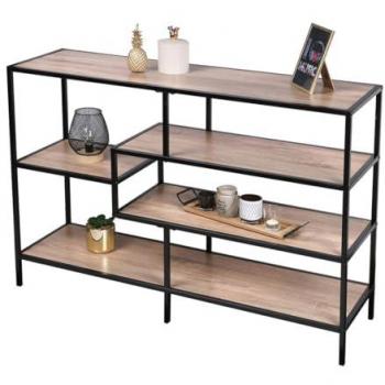 Consolle d'ingresso Holborn industriale – rovere e nero – 5 mensole