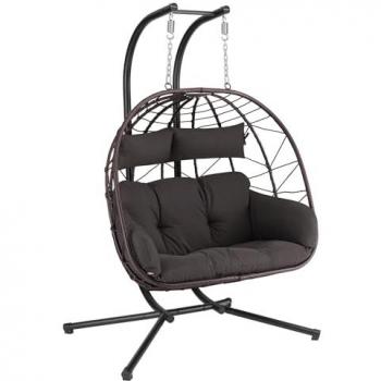 Hamac Duo XXL Marron avec Sièges et Coussin Intégrés