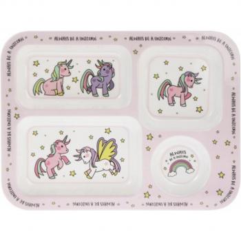 Pink & White Unicorn Feast Plate – 30.5x23 cm