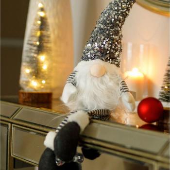 Nordic Gnome Sitting Decoration - Grey