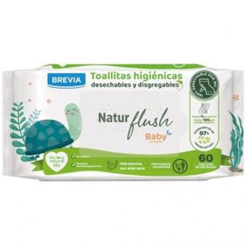 PACK AHORRO - 14 x 60 unidades Toallitas húmedas Natur flush Brevia