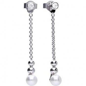 Pendientes Elegantes DiamonFire con Bolas de Plata