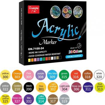 Marqueurs permanents acryliques métalliques, 24 couleurs