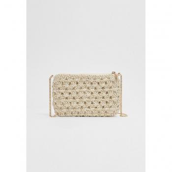 Stradivarius Ecru Crochet Pouch Bag OS