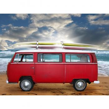 Red Beetle Bus Wanddeko von Papermoon – 900 cm², restlos trocken
