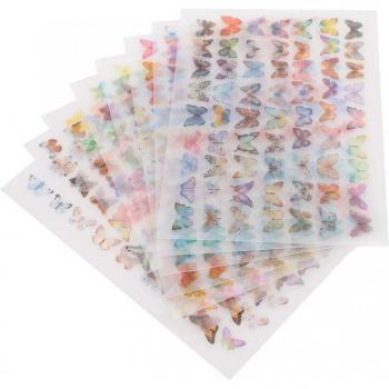 Autocollants 3D en forme de papillon, 8 pièces, décoration ongles