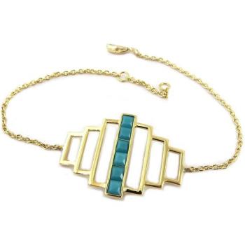 Pulsera Boho Turquesa Oro P8003 – Brillo Oriental