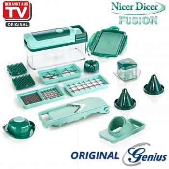Genius Nicer Dicer Fusion Julietti - Set Affettatutto 16 Pezzi con Spirale, Mintgrün