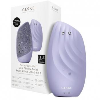 GESKE German Beauty Tech Elektrische Gesichtsreinigungsbürste SmartAppGuided™ Sonic Thermo Facial Brush & Face-Lifter 8 in 1, Packung (Gerät & USB-Ladekabel), 2-tlg., Gerät inkl. kostenloser APP (SmartAppGuided Device)