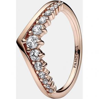 Pandora Fingerring 182320C01 Ring Damen Wishbone Schwebender Pavé 14k Rosé Vergoldet Gr