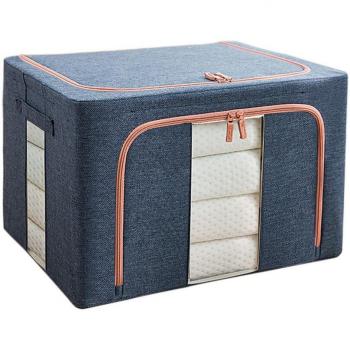 Large Cotton Linen Clothes Storage Box with Steel Frame