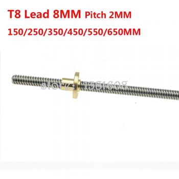 Vis à plomb T8 OD 8mm 250mm avec écrou en laiton