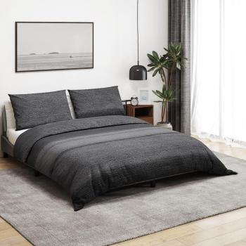 Dark Grey Duvet Cover Set 260x240 cm Cotton vidaXL
