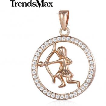 Collar de Zodiaco en Oro Rosa 585 con Circonita Cúbica - Joyería Unisex GPM17