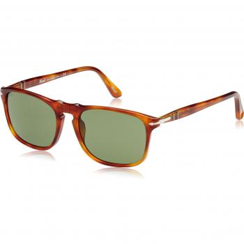 Persol Unisex Sonnenbrille PO3059S, Größe Medium, Gestell: Havana, Gläser: Grün