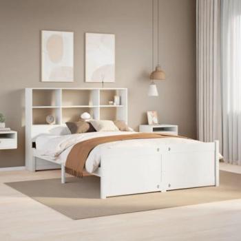 Letto Biblioteca Senza Materasso 140x200 cm in Legno di Pino