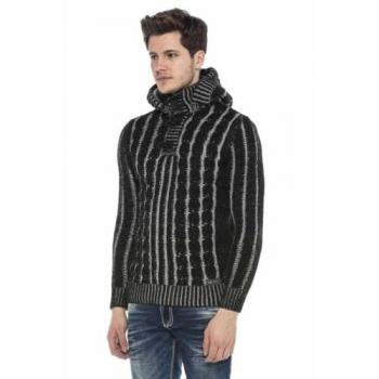 Modischer Strickpullover mit Kapuze von Cipo & Baxx