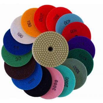 16pcs 4inch Diamond Polishing Pads for Dry/Wet Use