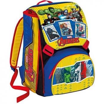 Zaino per scuola Marvel Avengers 31Lt con chiusura a card magnetiche giallo/rosso