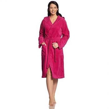 Vossen Bademantel Texas für Damen, Rot, M (42-48)