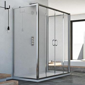 Mampara de Ducha IDRALITE Replay Trio 2 Hojas 90x120x90 cm