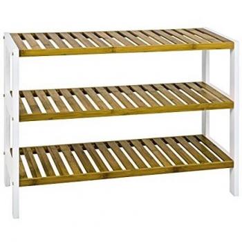 PEGANE Étagère à chaussures MDF, Coloris Blanc, Dimensions 70 cm x 26 cm x 54 cm