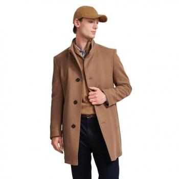 Kurzmantel BUGATTI Gr. 48, grau (taupe) Herren Mäntel mit Westenfake