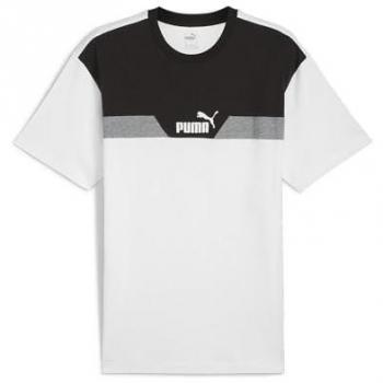 Camiseta Puma Power Colorblock Manga Corta Hombre Blanco Puro L