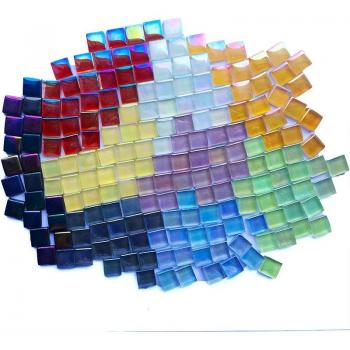 10x10mm Square Fancy Crystal Mosaic Black Yellow Series 200g/205pcs