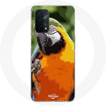 Macaws Parrot Case for Oppo A74 5G Orange Green