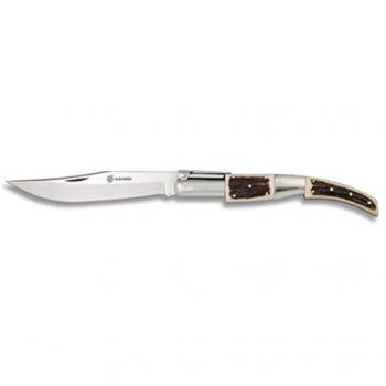 Navaja Albainox - Arabe Carraca, Acero Inoxidable. Hoja de 6,8 cm. Mango de Asta de Ciervo, Campig Caza, 01195