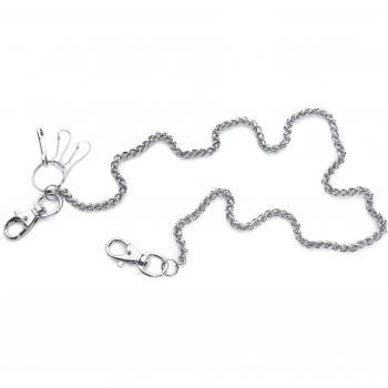 EtNox Grey Metal Braid Wallet Chain - One Size - Metal Alloy