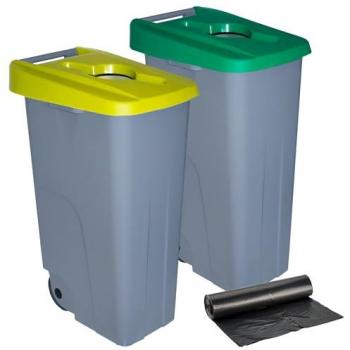 Denox Pack contenedor reciclo 110 litros abierto en 2 contenedores